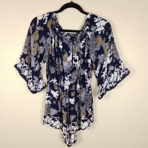Angie Navy Floral Romper